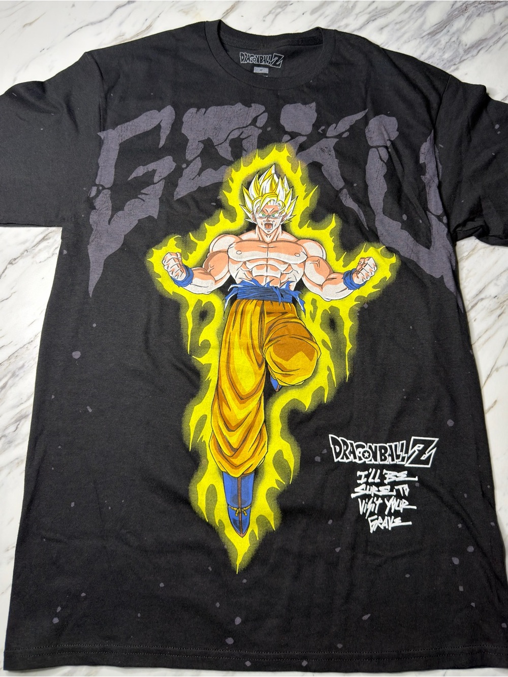 Dragon Ball Z Men’s Black Graphic Tee — Super Saiyan Goku